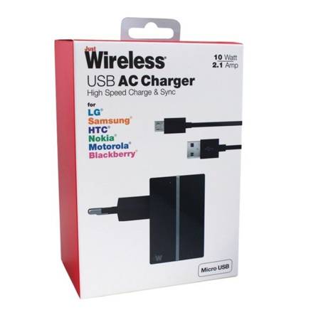 Just Wireless ładowarka sieciowa z kablem micro-USB - 2.1 A
