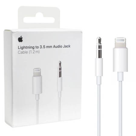 Kabel Apple Lightning na audio Jack 3.5 mm  - 1.2 m biały 