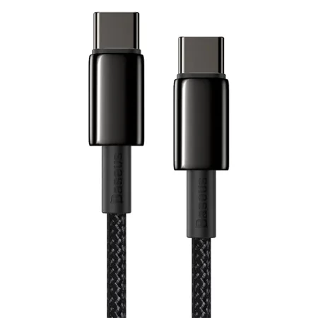 Kabel USB-C na USB-C Baseus Tungsten Gold 100W 5A - czarny 1m