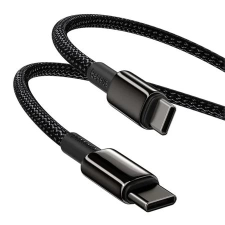 Kabel USB-C na USB-C Baseus Tungsten Gold 100W 5A - czarny 1m