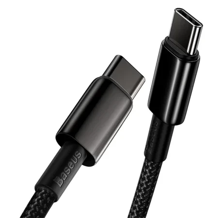 Kabel USB-C na USB-C Baseus Tungsten Gold 100W - czarny 2m