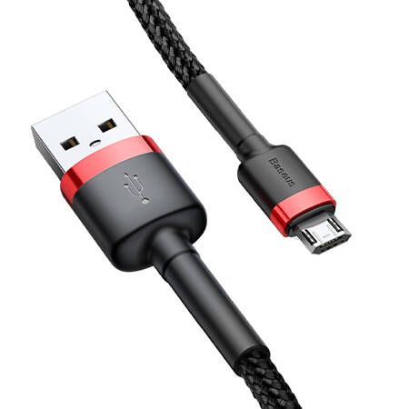 Kabel micro-USB Baseus Cafule 2.4A - czarno-czerwony 1 m 