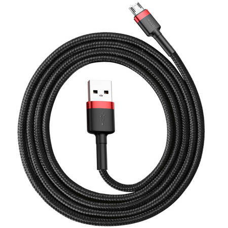 Kabel micro-USB Baseus Cafule 2.4A - czarno-czerwony 1 m 