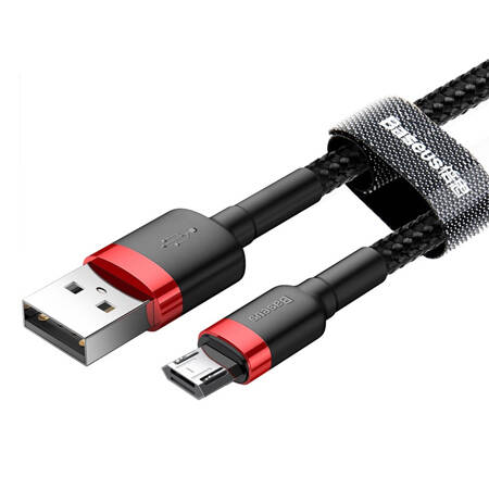 Kabel micro-USB Baseus Cafule 2.4A - czarno-czerwony 1 m 