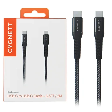 Kabel z USB-C na USB-C Cygnett 2 m - czarny 3A