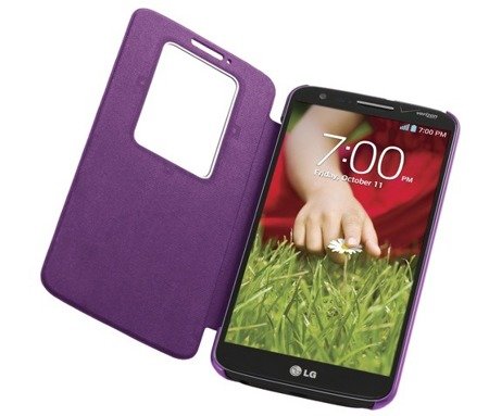 LG G2 etui Quick Window Case CCF-240G - fioletowy