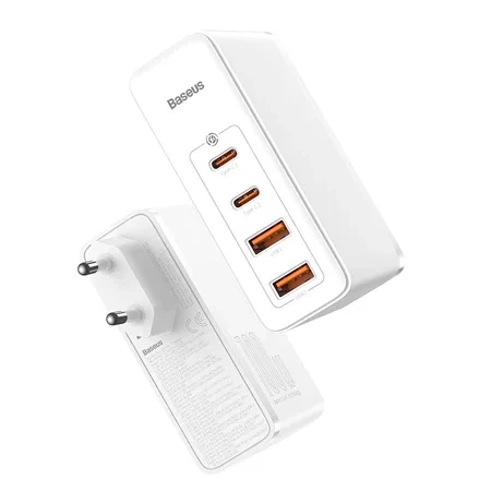 Ładowarka sieciowa 2x USB-A + 2x USB-C Baseus GaN2 Pro 100W - biała