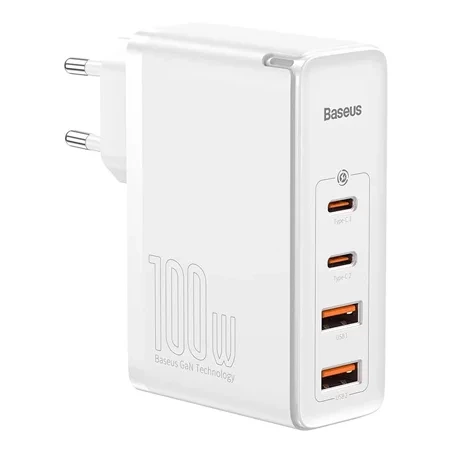 Ładowarka sieciowa 2x USB-A + 2x USB-C Baseus GaN2 Pro 100W - biała