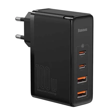 Ładowarka sieciowa 2x USB-A + 2x USB-C Baseus GaN2 Pro 100W - czarna