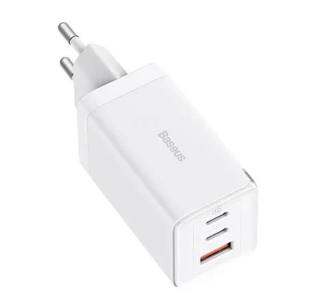 Ładowarka sieciowa USB-A + 2x USB-C Baseus GaN5 Pro Fast Charger 65W - biała