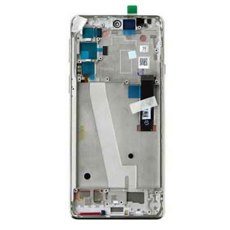 Motorola Edge 20 oryginalny wyświetlacz LCD z ramką - biały (Frosted White)