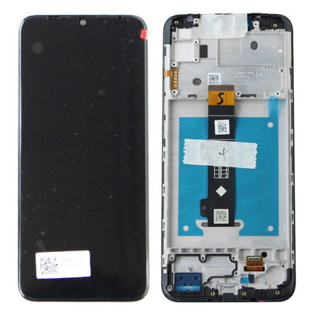 Motorola Moto E20 oryginalny wyświetlacz LCD z ramką - czarny