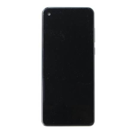 Motorola One Action wyświetlacz LCD z ramką  - biały