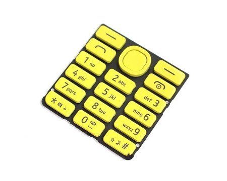 Nokia 206/ 206 Dual SIM klawiatura - żółta