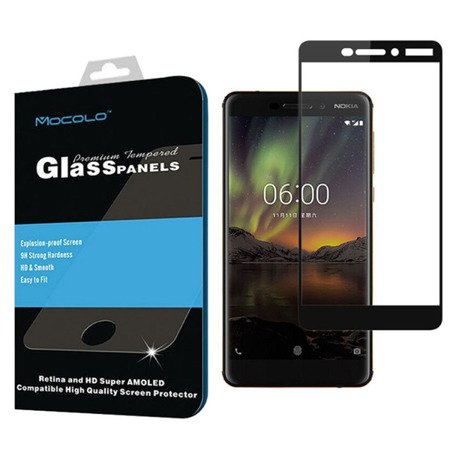 Nokia 6.1 szkło hartowane na cały wyświetlacz Mocolo Full Glue - czarne