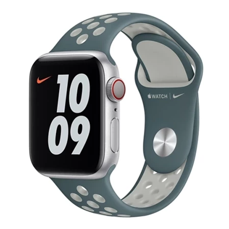 Pasek Apple Watch 38/ 40/ 41 mm Nike Sport Band S/M M/L - zielony (Hasta/ Light Silver)