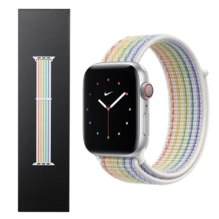 Pasek Apple Watch 42/ 44/ 45/ 49 Ultra Nike Sport Loop - tęczowy (Pride Edition)