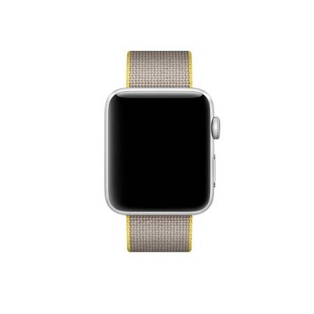 Pasek Apple Watch 42/ 44/ 45/ 49 Ultra Woven Nylon - szaro-żółty (Yellow/ Light Gray)