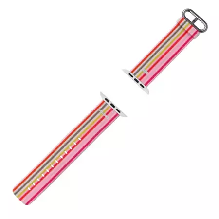 Pasek Apple Woven Nylon do Watch 1/ 2/ 3/ 4/ 5/ 6/ 7 Series 42/ 44/ 45mm - różowy (Pink Stripe)