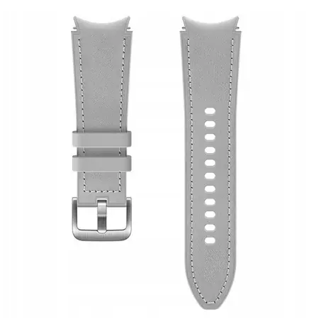 Pasek Samsung Hybrid Leather Band 20 mm S/M do Galaxy Watch 4/ Watch 4 Classic/ Watch 5/ Watch 5 Pro - srebrny (Silver)