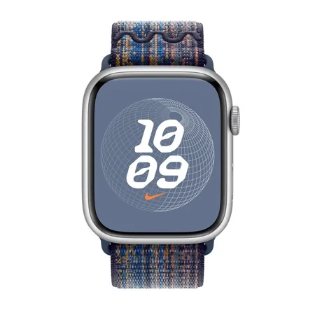 Pasek do Apple Watch  42/ 44/ 45/ 49 Ultra Nike Sport Loop - błękitny (Game Royal/Orange)