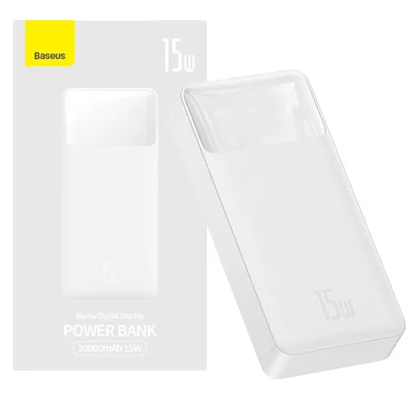 Powerbank Baseus Bipow Digital Display 20000 mAh - biały 15W