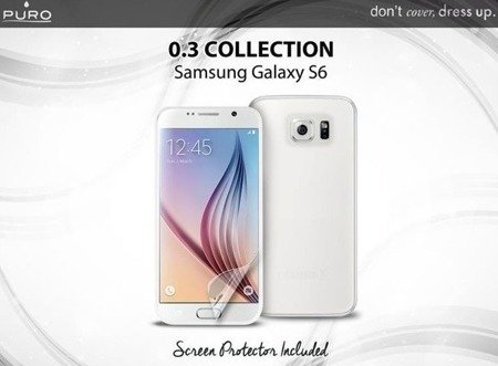 Puro Samsung Galaxy S6 etui silikonowe i folia ochronna SGS603TR - transparentne