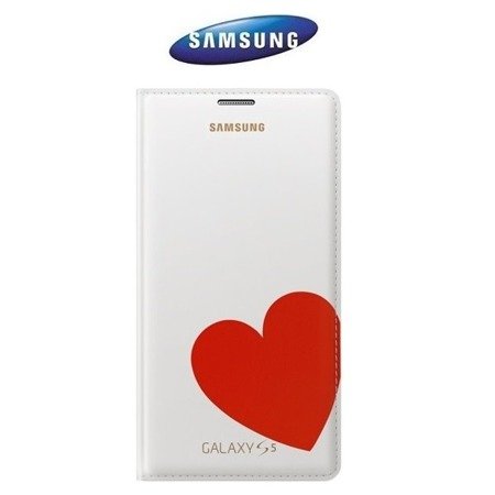 Samsung EF-WG900RREGWW Galaxy S5/ S5 neo etui Flip Wallet - czerwone serce