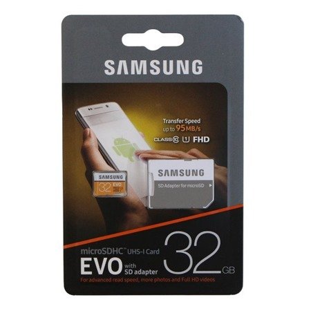 Samsung Evo karta pamięci 32 GB microSDHC z adapterem SD - klasa 10