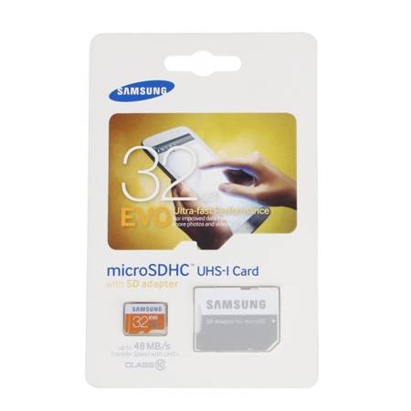 Samsung Evo karta pamięci 32 GB microSDHC z adapterem SD - klasa 10