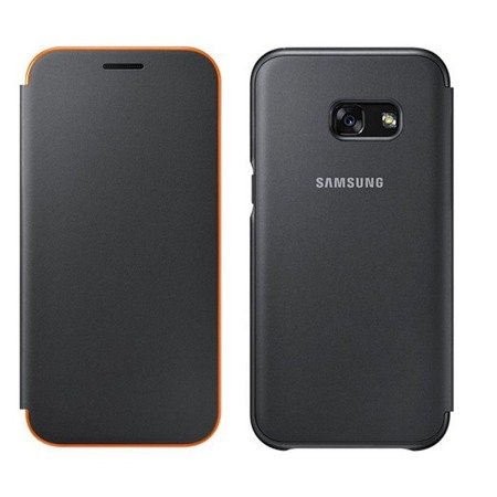 Samsung Galaxy A3 2017 etui Neon Flip Cover EF-FA320PBEGWW - czarno-pomarańczowy