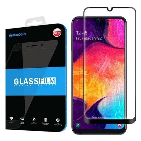 Samsung Galaxy A50 szkło hartowane na cały wyświetlacz Mocolo Full Glue 2.5D - czarne