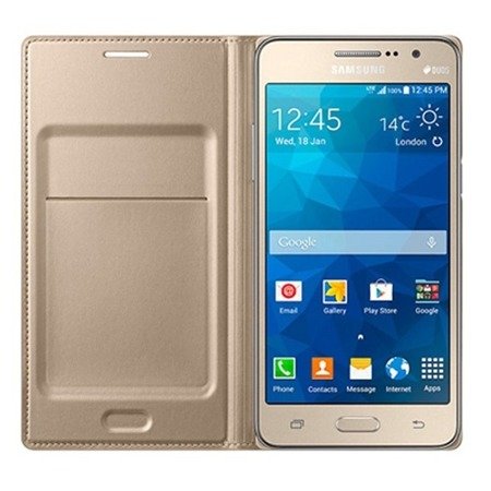 Samsung Galaxy GRAND Prime etui Flip Wallet EF-WG530BFEGWW - złoty