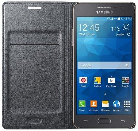 Samsung Galaxy GRAND Prime etui Flip Wallet EF-WG530BS - grafitowy