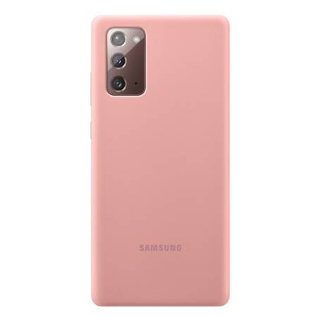 Samsung Galaxy Note 20 etui Silicone Cover EF-PN980TAEGWW - brudny róż/ brązowy