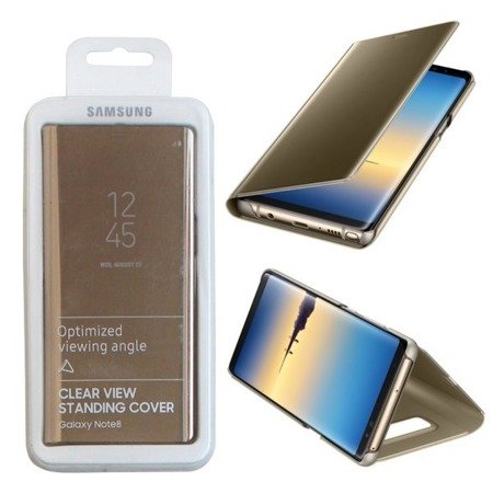 Samsung Galaxy Note 8 etui Clear View Standing Cover EF-ZN950CFEGWW - złoty
