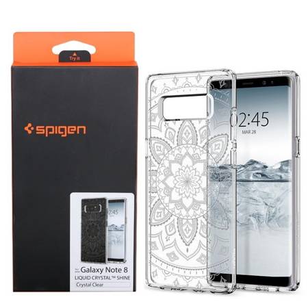 Samsung Galaxy Note 8 etui silikonowe Spigen Liquid Crystal Shine 587CS22057 - transparentne z wzorem