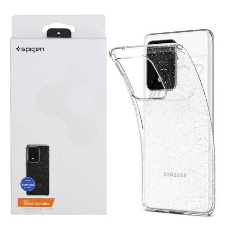 Samsung Galaxy S20 Ultra etui silikonowe Spigen Liquid Crystal Glitter ACS00710 - transparentne z brokatem