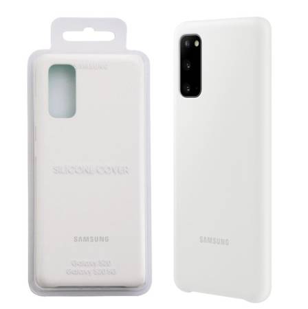 Samsung Galaxy S20 etui Silicone Cover EF-PG980TWEGEU -  białe