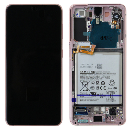 Samsung Galaxy S21 5G wyświetlacz LCD z baterią -  różowy (Phantom Pink)