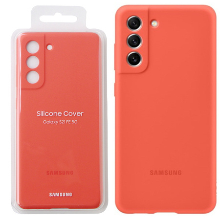 Samsung Galaxy S21 FE 5G etui Silicone Cover EF-PG990TPEGWW - koralowe