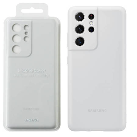 Samsung Galaxy S21 Ultra etui Silicone Cover EF-PG998TJEGWW - szare (Light Gray)