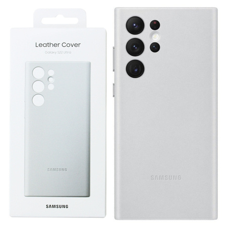 Samsung Galaxy S22 Ultra etui skórzane Leather Cover EF-VS908LJEGWW - jasnoszare (Light Gray)