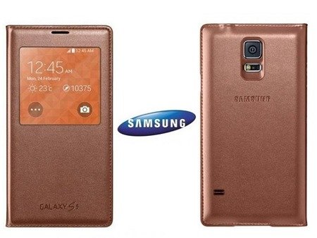 Samsung Galaxy S5/ S5 neo etui S View Cover EF-CG900BFEGWW - różowe złoto