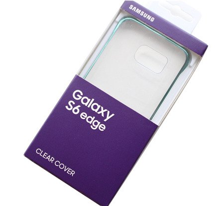Samsung Galaxy S6 edge etui Clear Cover EF-QG925BGE - transparentne z zieloną ramką