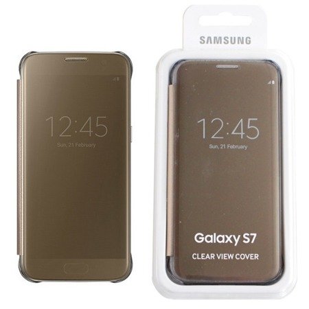 Samsung Galaxy S7 etui Clear View Cover EF-ZG930CFEGWW - złoty