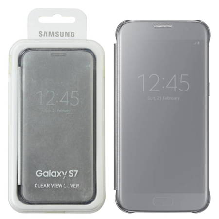 Samsung Galaxy S7 etui Clear View Cover EF-ZG930CSEGWW - srebrne