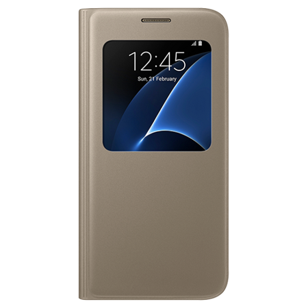 Samsung Galaxy S7 etui S View Cover EF-CG930PFEGWW - złoty