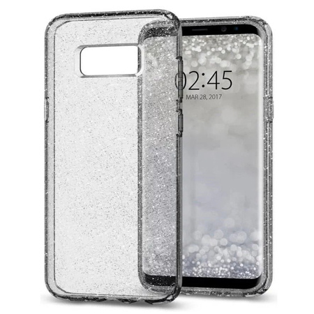 Samsung Galaxy S8 Plus etui silikonowe Spigen Liquid Crystal Glitter 571CS21668 - dymione z brokatem (Space Quartz)