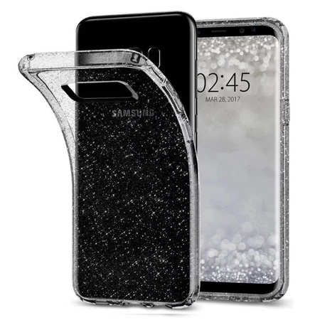 Samsung Galaxy S8 Plus etui silikonowe Spigen Liquid Crystal Glitter 571CS21668 - dymione z brokatem (Space Quartz)